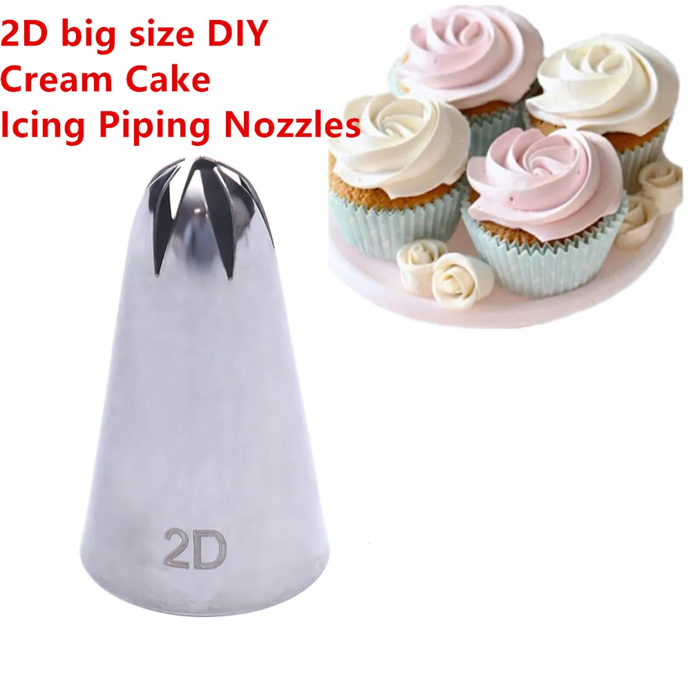 

2D big size DIY Cream Cake Icing Piping Nozzles Pastry Tips Fondant Cake Decorating Tip Stainless Steel Nozzle Baking