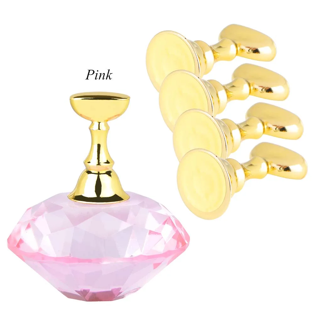 Полная красота, 1 набор, ложный наконечник для ногтей, магнитная полка для демонстрации, тренировочный дисплей, подставка из кристаллического сплава, держатель для маникюра, инструмент CH927 - Цвет: Pink