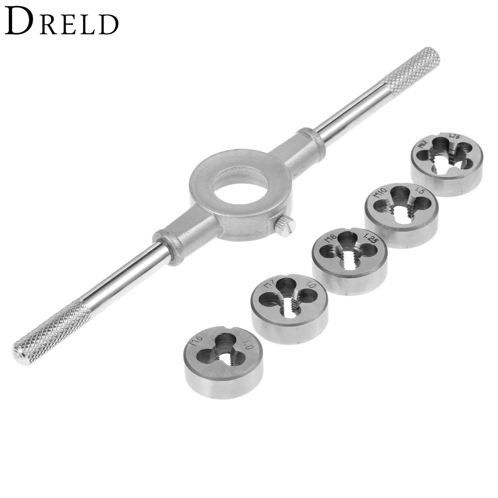 DRELD 6Pcs Alloy Steel Dies Wrench Set M6/M7/M8/M10/M12 Metric Die & Wrench Thread Processing