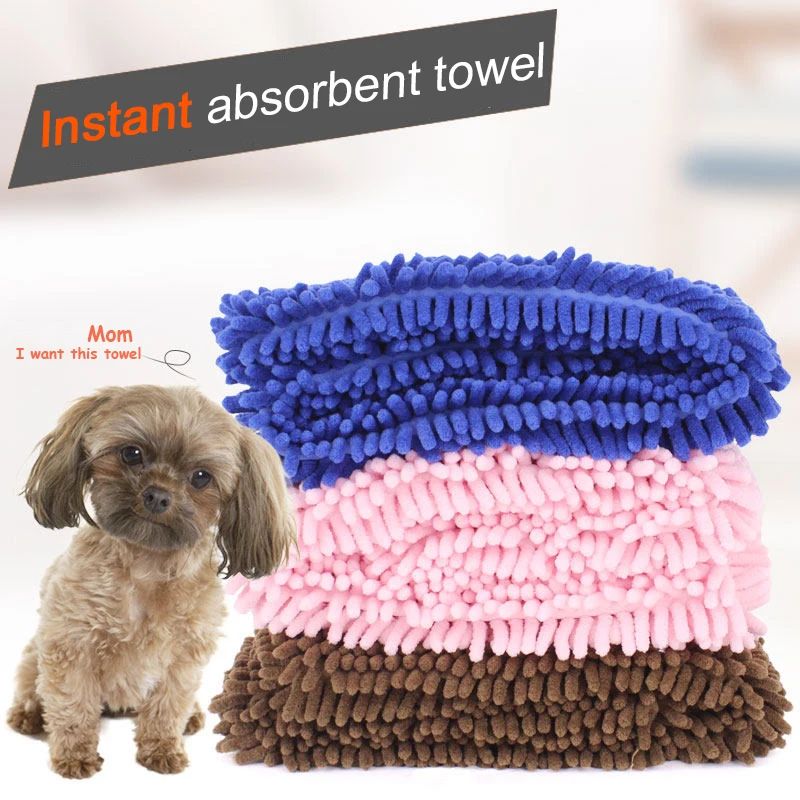 

Ultra-absorbent soft Dog Bath Towel Multipurpose cat dog Pet Drying Towel blanket Large bath towel Chenille fiber pet towel