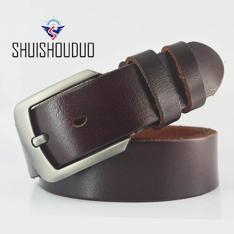 SHUISHOUDUO leather belt male genuine leather strap luxury casual belt