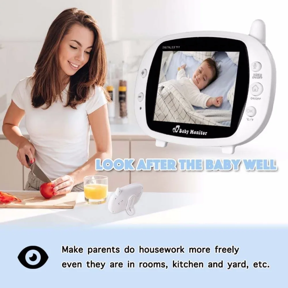 babykam video nanny wireless camera 3.5 inch IR Night Vision 2 way Talk Lullabies Temperature Monitor babyfoon met camera nanny babykam video nanny wireless camera 3.5 inch IR Night Vision 2 way Talk Lullabies Temperature Monitor babyfoon met camera nanny