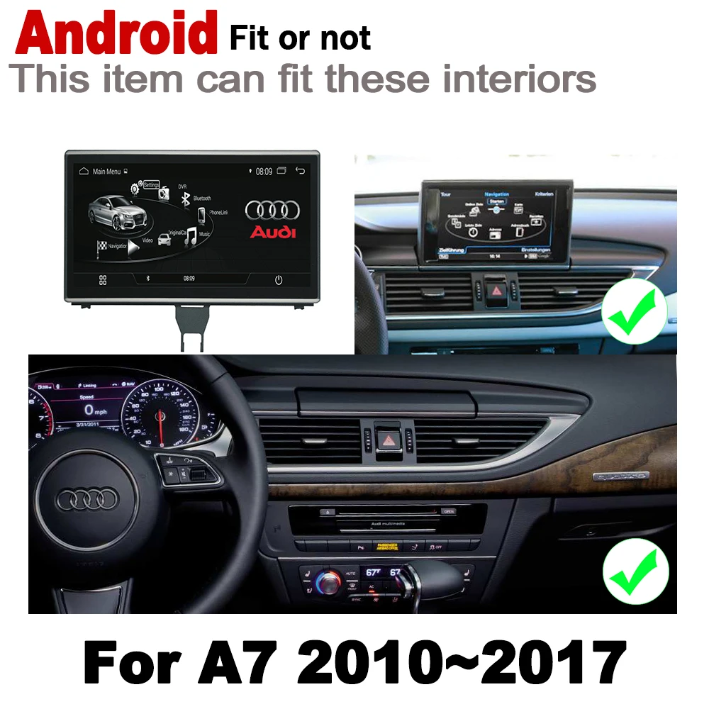 Excellent 9" HD IPS DSP Stereo Android 7.0 up Car DVD GPS Navi Map For Audi A7 4G8 2010~2017 MMI 2 DIN multimedia player radio WiFi BT 1
