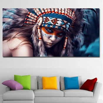 

1 Piece HD Prints Modern Wall Art Painting Indiana Girl Beauty Portrait Pictures Prints On Canvas Home Decor Poster Unframed