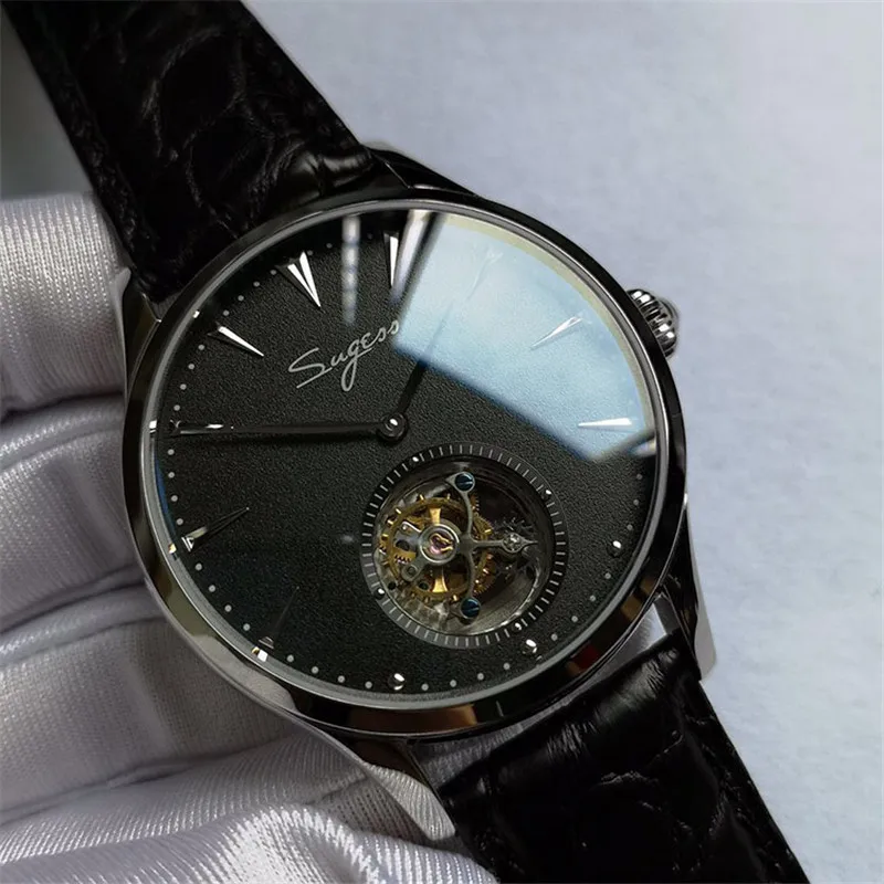 Простые мужские часы Seagull Tourbillon из натуральной крокодиловой кожи ремешок деловые мужские механические ручные часы Reloj De Hombre ST8002