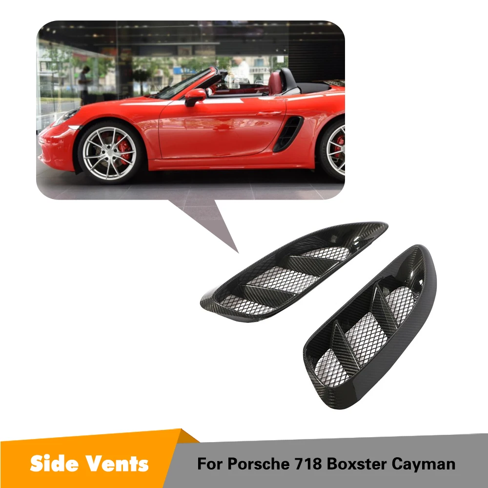 US $196.08 Real Carbon Fiber Side Vents For Porsche 718 Boxster Cayman Car Accessories Body Kits Styling Side Air Vents 20162018