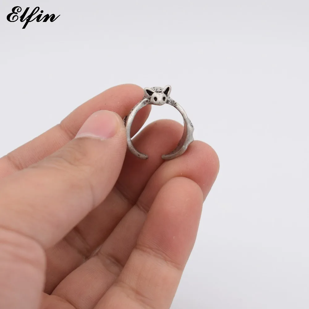 Elfin оптовая продажа винтажное регулируемое кольцо летучая мышь мужские модные