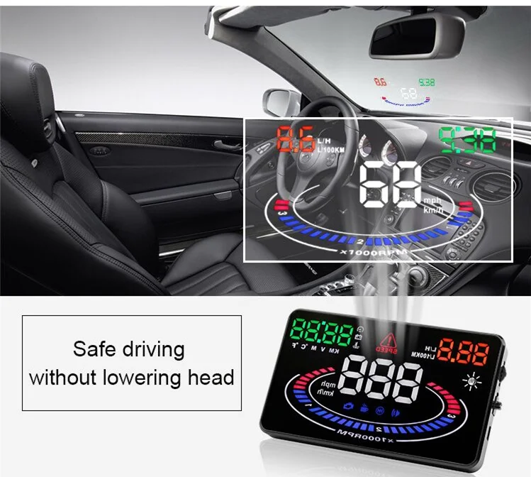 Электроника бортовой компьютер для автомобиля Спидометр Head Up Дисплей OBD2 лобовое стекло проектор Цифровой Авто HUD OBD 2 аксессуары