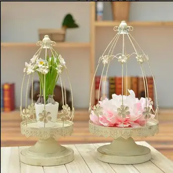 

2 pcseurope type restoring ancient ways, wrought iron wedding candles, placed a candle wintersweet cage home decoration Ch
