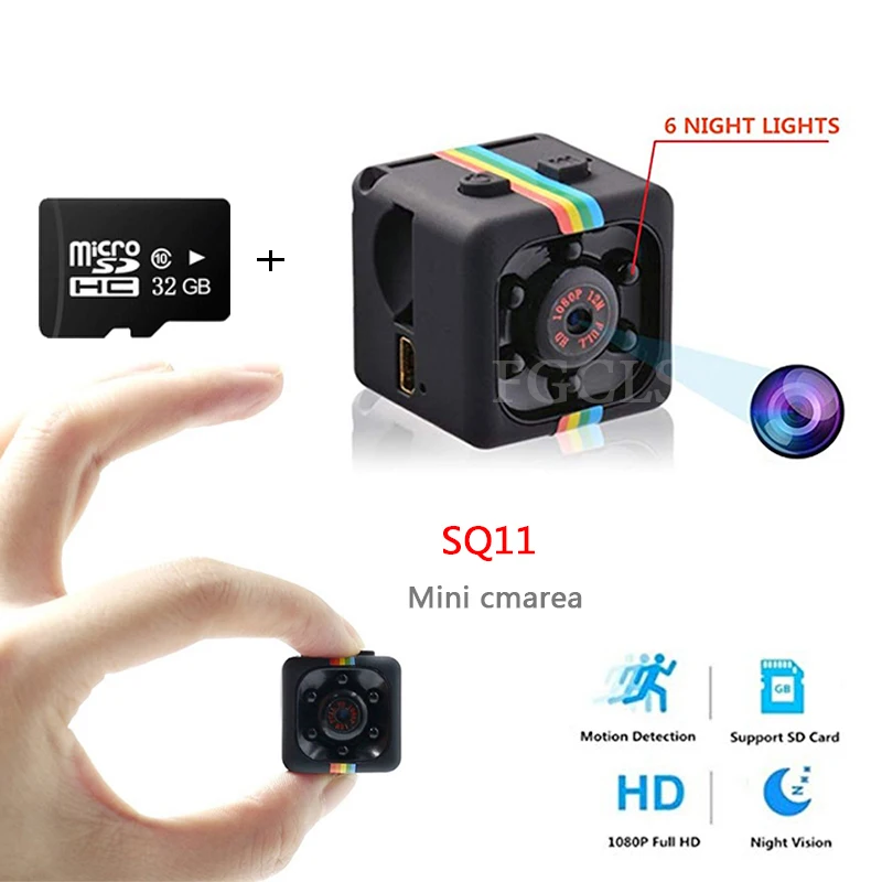 

HD Mini Camera Cam Night Version DVR Cam Camera with motion Sensor Night Cam Camera Recorder Micro Memory Card TF Card 32GB