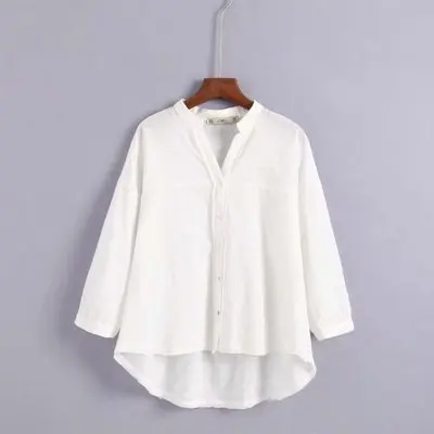 

OYK8393 za women summer cotton blouses half sleeve Shirt Cotton Womens Camisa Blusas Feminina Blouse