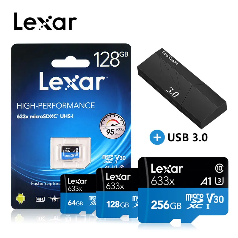 Lexar micro sd карта 633x UHS-I карта памяти 512 ГБ популярная micro sd карта для смартфона/камеры высокая скорость/качество