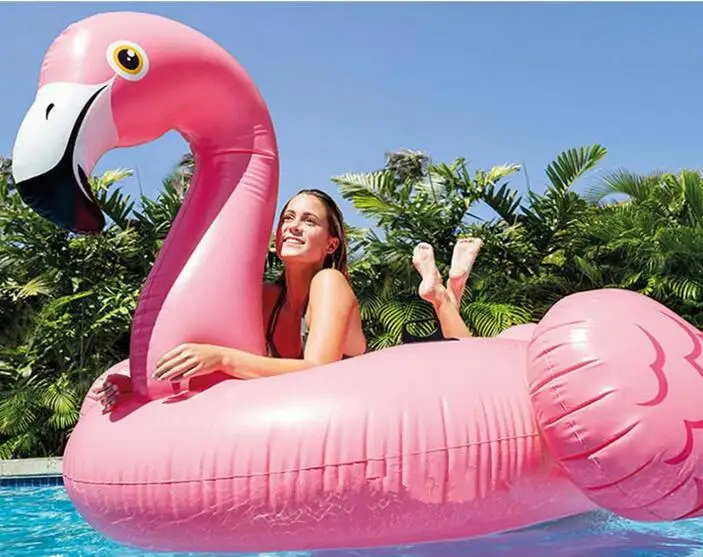 

Water Play Equipment INTEX 57558 Pink Flamingo Swan Floating Swimming Pool Float Ride-On Rider Air Mattress Gift for Kid Friend