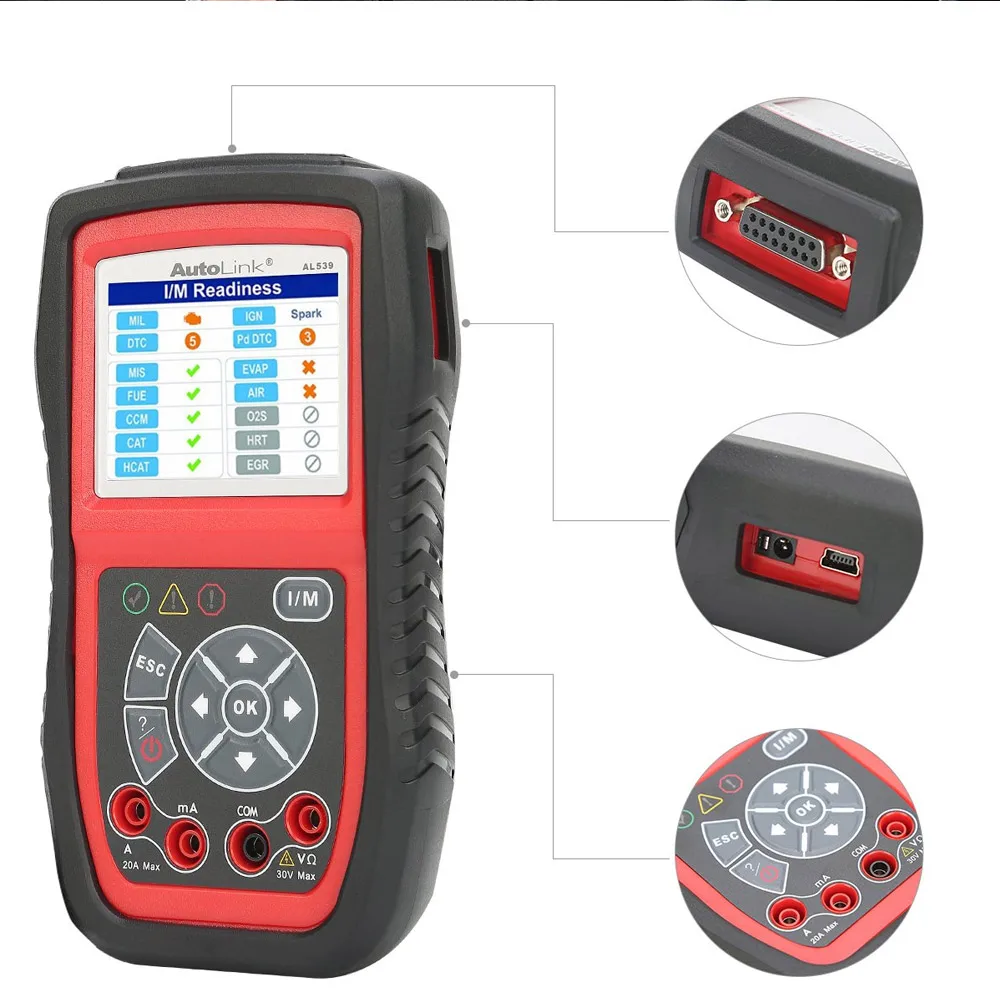 Autel Автоссылка AL539B OBDII сканер Автомобильный Электрический тестовый Инструмент OBD 2 Автомобильный диагностический код считыватель тест батареи er PK al539