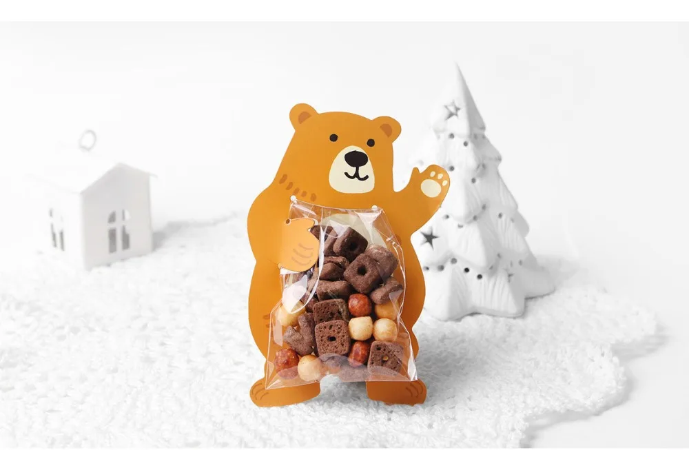 10 шт. милые животные медведь коала кролик выпечки конфеты упаковка мешок подарок для детей мальчик девочки ребенок душ День Рождения Декор поставки