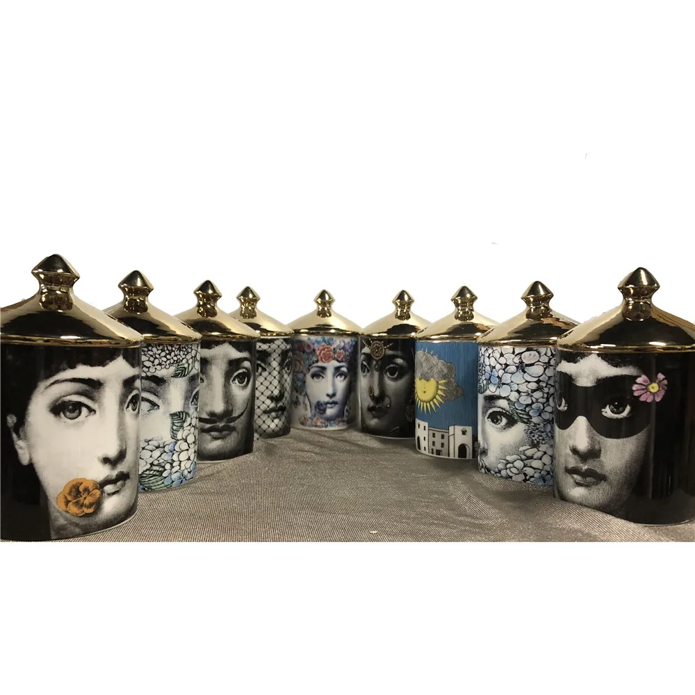 

Fornasetti Candle Holders Candelabra Home Decoration Exquisite Ceramic Jar Cup Flower Arranging Flower Pots Morocco Decor Mumluk