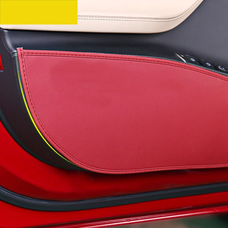 lsrtw2017 fiber leather car door anti kick mat for tesla model s 2014