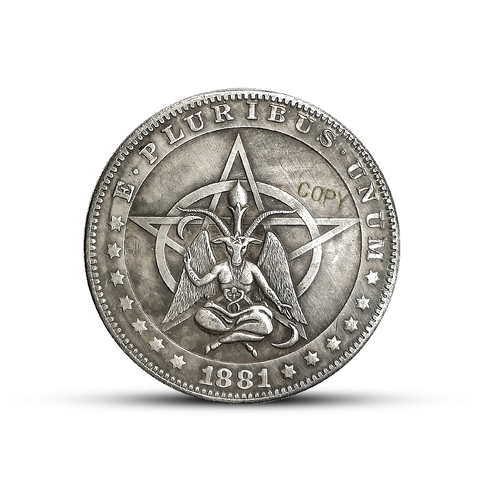 

Hobo Coins 1881 Horn Man Skull Coin E PLURI BUS UNU Collection Crafts Copper Liberty Copy Coin