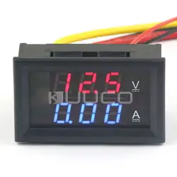 Цифровой Измеритель постоянного тока 300 В/5A красные, синие светодиод Вольтметр Амперметр 2in1 цифровой Напряжение измеритель тока DC 12 В 24 В