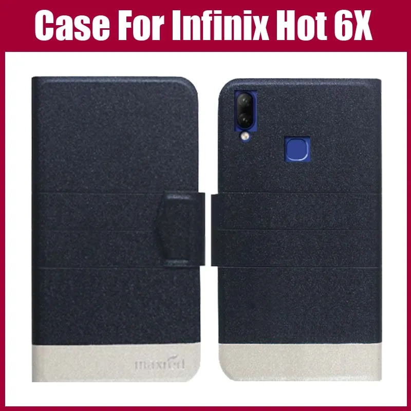 

Hot Sale! Infinix Hot 6X Case New Arrival 5 Colors Fashion Flip Ultra-thin Leather Protective Cover Phone Bag
