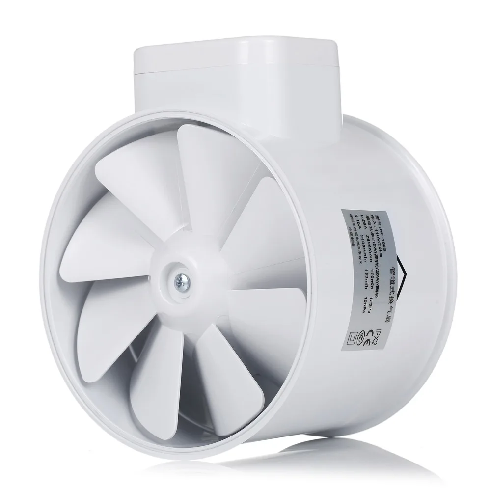 4''High Efficiency Home Inline Duct Fan Set with 2Clamps& Air Vent & Pipe Hose Ventilation Extractor Fan for Kitchen Bathroom 4''High Efficiency Home Inline Duct Fan Set with 2Clamps& Air Vent & Pipe Hose Ventilation Extractor Fan for Kitchen Bathroom