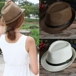 LNRRABC Мода Весна/Лето Многоцветный унисекс пара джаз шляпа Панама Гангстерская шляпа плетеная пляжная соломенная Солнцезащитная шляпа для