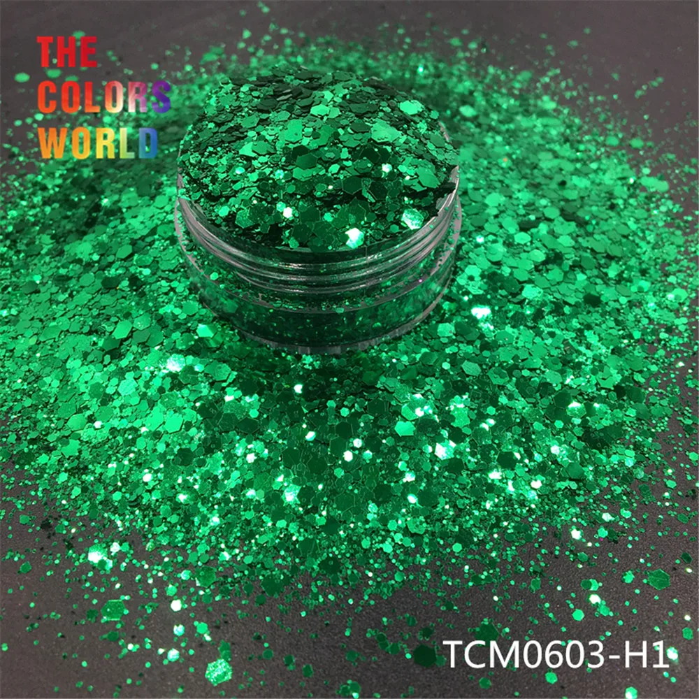 

TCT-194 Hexagon Shape chunky Mix Metallic Color Nail Glitter For Nail Art DIY Decoration Body Art Makeup FacePainting DIY