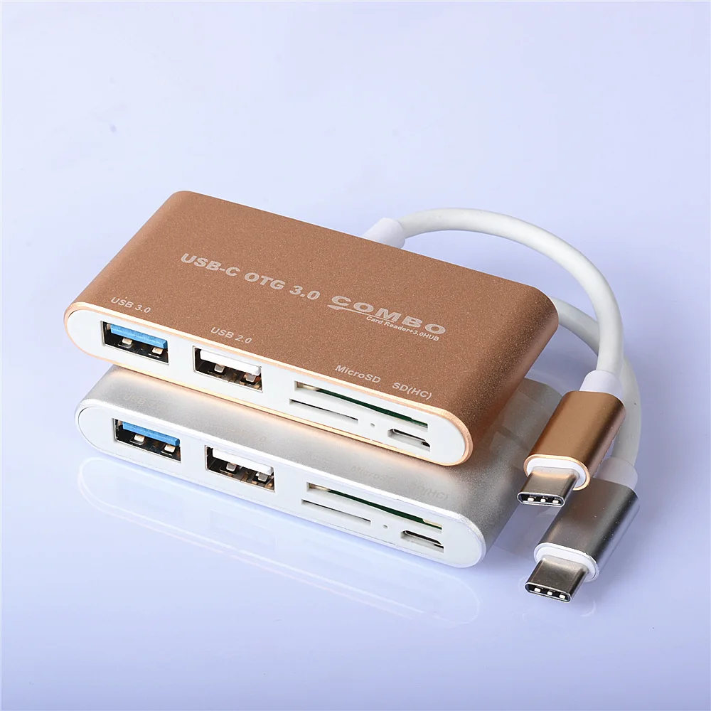 Фирмы OTG комбо с USB3.1 Тип-C кард-ридер USB-C для USB3.0 USB2.0 SD TF Micro USB многофункциональный переходник для телефона компьютера