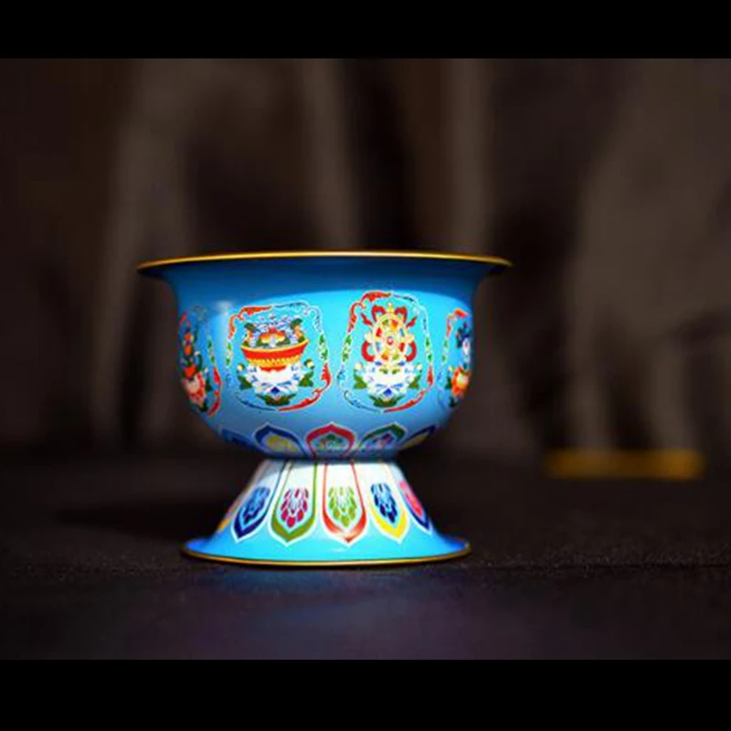 1 шт. Тибет Тибетский буддист, предлагающий сплав Будды, чаша для воды, Божественный фокус, обряд, подача воды KYY8563 - Цвет: Blue
