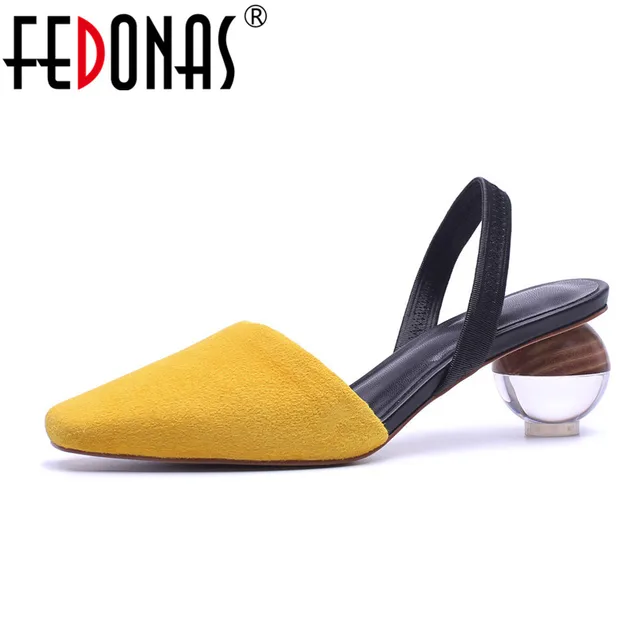 FEDONAS 2018 Suede Crytal Heels Ankle Straps Fashion Women Sandals High Heels Summer Autumn Wedding Party Shoes Woman Sandals