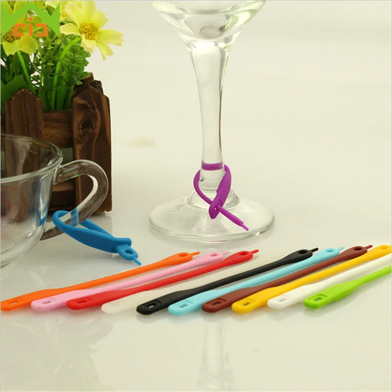 

WCIC 12PCS Silicone Wine Glass Recognizer Bottle Label Drink Cup Marker Barware Wine Accessorie Wedding Party Dedicated Supplies