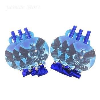 

12Pcs/lot Batman Cartoon Funny Whistles Childrens Birthday Party Blowing Dragon Blowout Baby kids birthday party decoration