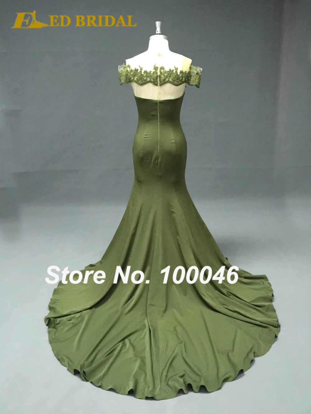 Olive Green Evening Gown