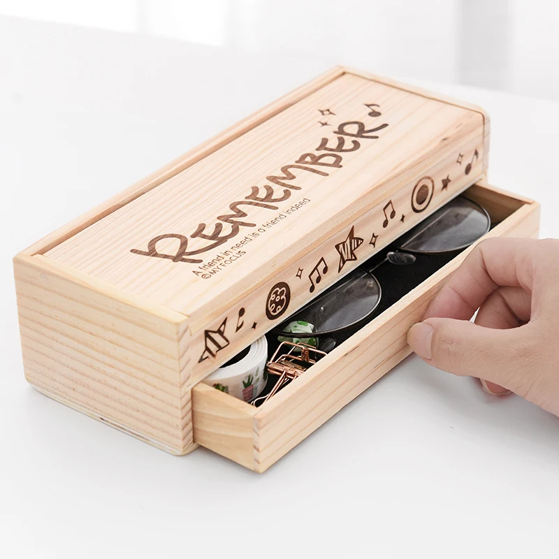Candice guo деревянная игрушка деревянная креативная канцелярская доска пенал многослойный ящик для детской школы подарок на день рождения 1 шт