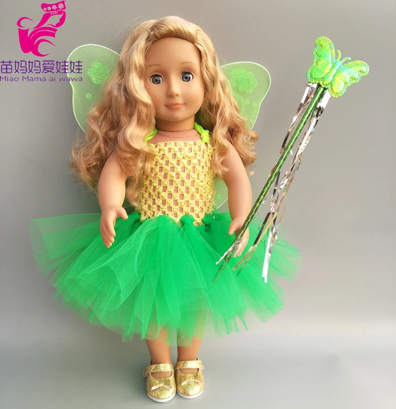18-дюймовая Одежда для кукол, Радужное платье-пачка для куклы 1", американская кукла, корона, Кукольное платье, аксессуары