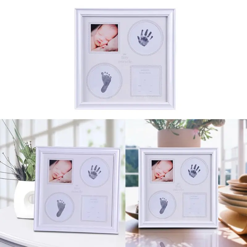  Baby Hand Foot Print Mud Photo Frame Newborn Souvenir Hundred Days New Parents Creative Gifts