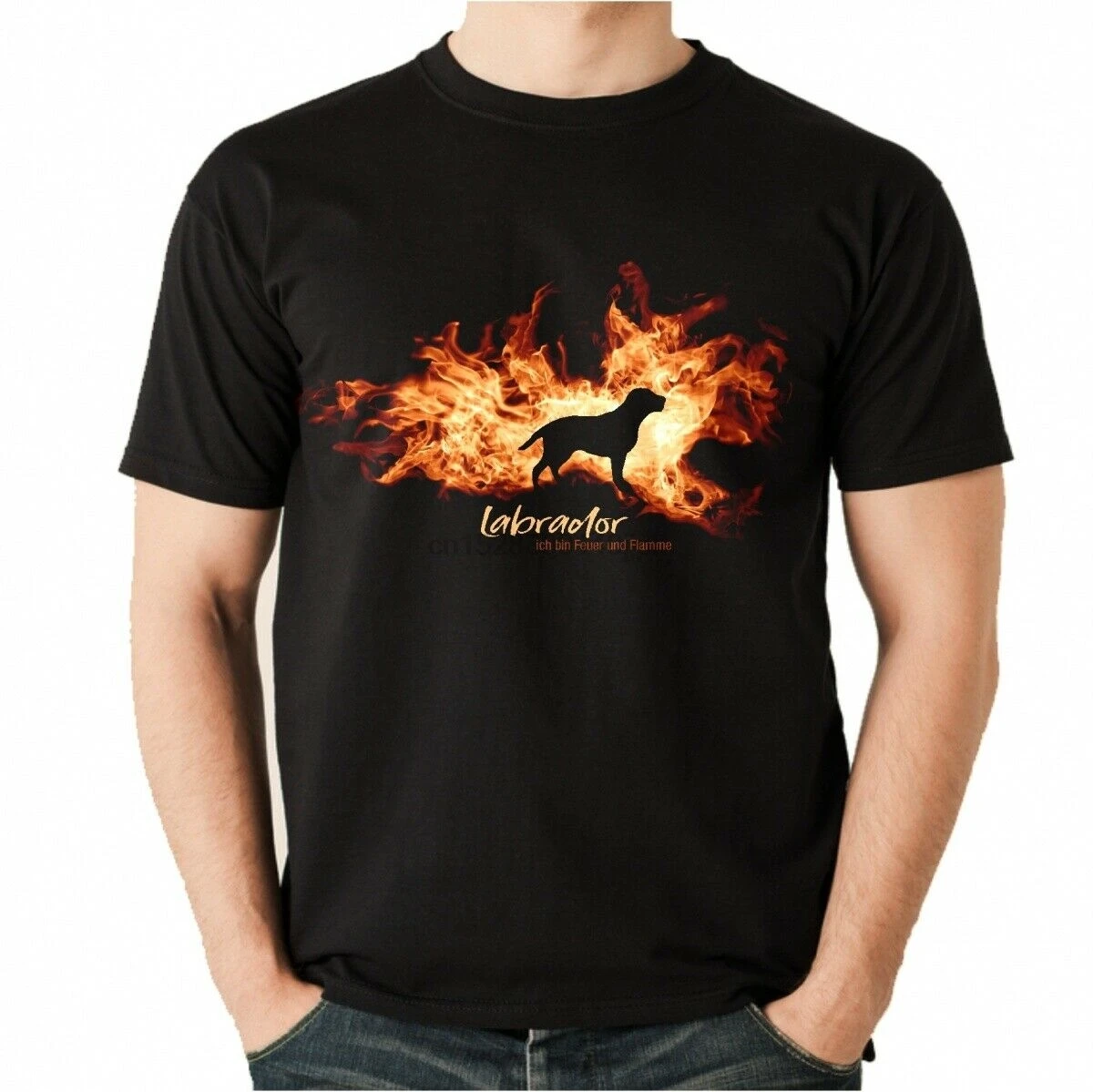 Футболка унисекс LABRADOR FEUER UND FLAMME от Siviwonder Hundemotiv | Мужская одежда
