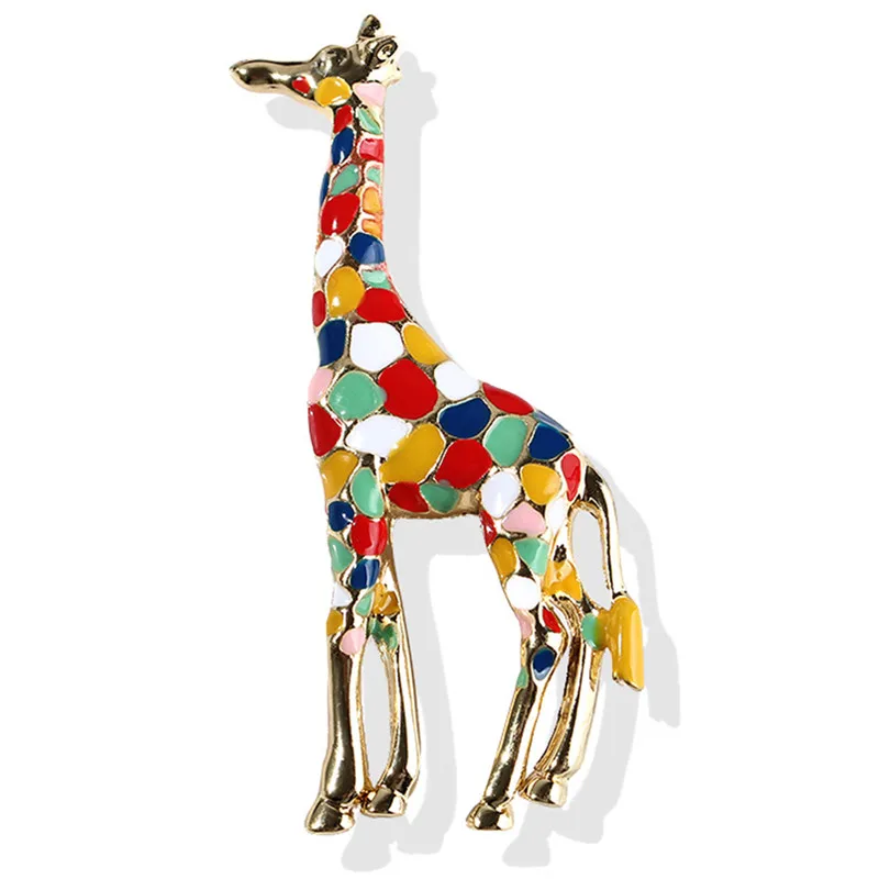 Drip Giraffe Brooch Pink/Coloful For Women Cute Animal Gold Color Brooch Fashion Jewelry Gift For Kids Exquisite Broches