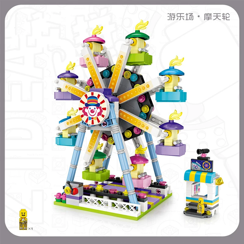 609 шт. Фигурки Игрушки совместимы с Legoingly city girl Friend amusement park колесо обозрения