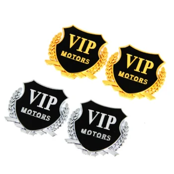 

2pcs Car Styling 3D Logo VIP MOTORS Metal DIY Sticker for Peugeot RCZ 206 207 208 301 307 308 406 407 408 508 2008 3008-6008