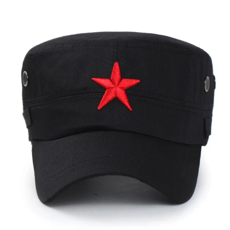 Новинка года 3D Красная Звезда вышивка кость кепки Черный Армейский зеленый шляпы с плоским верхом для мужчин женщин армии Gorras Boina открытый шляпа от солнца