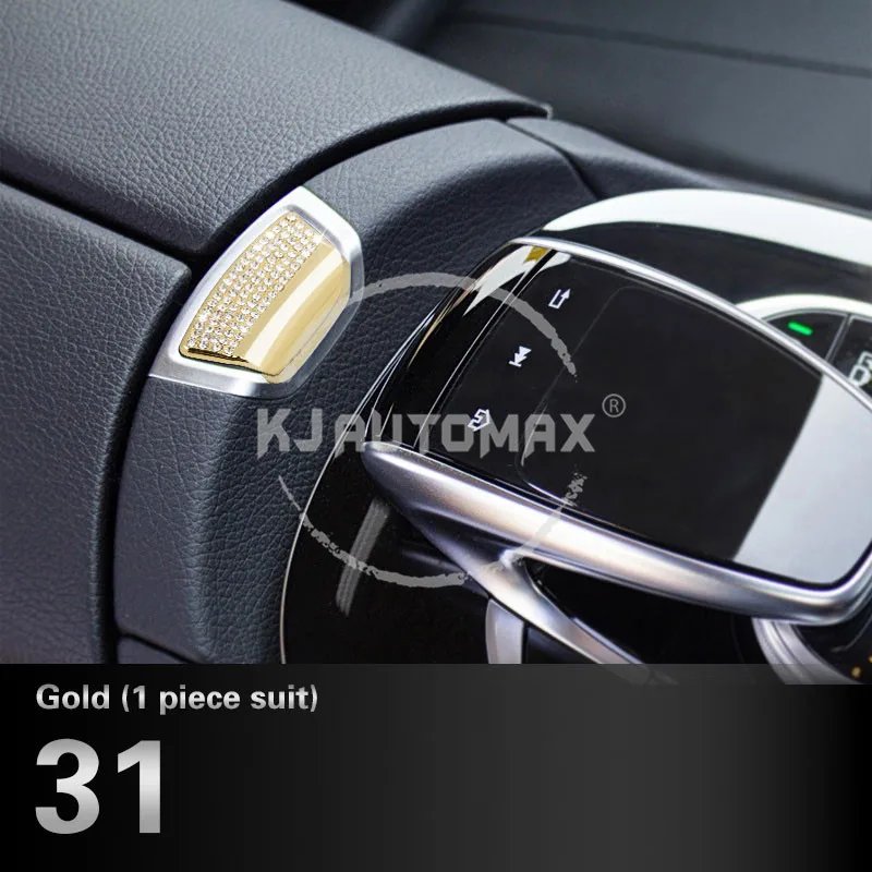 31.Golden KJAUTOMAX для Mercedes Benze 300L e200l e300 e200 кристалл украшения автомобиля Стайлинг коробка для хранения задний выход подлокотник коробка - Название цвета: 31.Golden