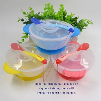 

Cartoon Binaural Baby Feeding Tableware Kids Plate Sucker Bowl Sets New Toddler Baby Feeding Training Bowl With Spoon Set