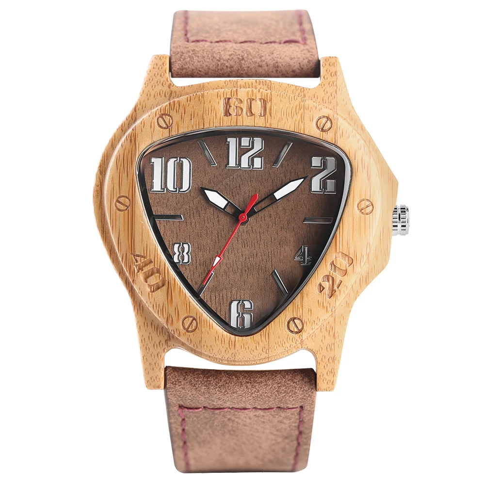 YISUYA Handmade Bamboo Wood Wrist Watch Inverted Triangle Case Sport Men's Watches Nature Wooden Timber Clock Relogio Gift Bag 1 (32)