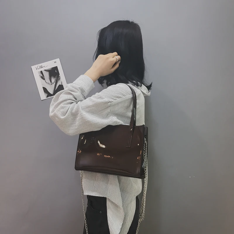 Для женщин сумка PU большие сумки Сумки цепи Crossbody для модные Корейский стиль