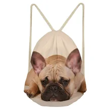 ThiKin French Bulldog Drawstring Bags Student School Bag Lightweight Drawstring Backpack Custom Women Men Travel Bag