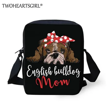 

Twoheartsgirl Fashion Women Messenger Bags English Bulldog Prints Crossbody Bag Ladies Girls Casual Small Female Shoulder Bags