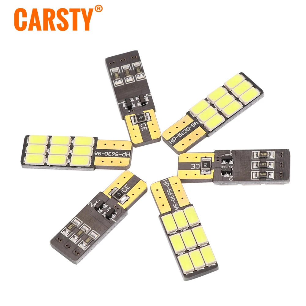 

Carsty Car Led T10 W5W 5730 9 LED 3W Error Free Canbus Marker Bulb Xenon Light For Car 5W5 Dome Festoon C5W C10W Car-styling