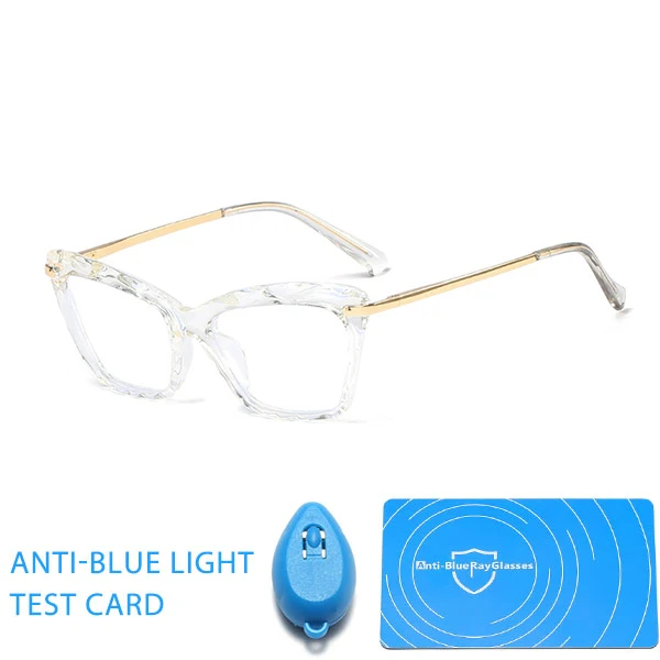 RFOLVE Fashion Gemstone Cutting Texture Anti-Blue Light Glasses Women UV Resistant Relieve Eye Fatigue Goggles Ladies RX194 - Цвет оправы: C5 Clear