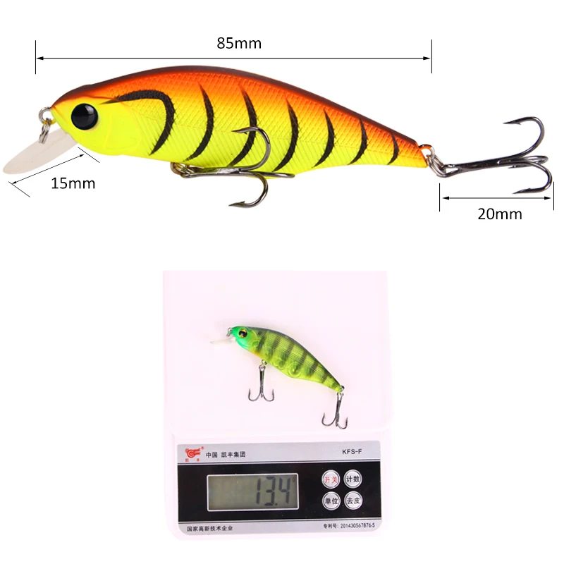 HAODIAOZHE Minnow твердые приманки Isca рыболовная Тонущая приманка Crankbait 3D глаза